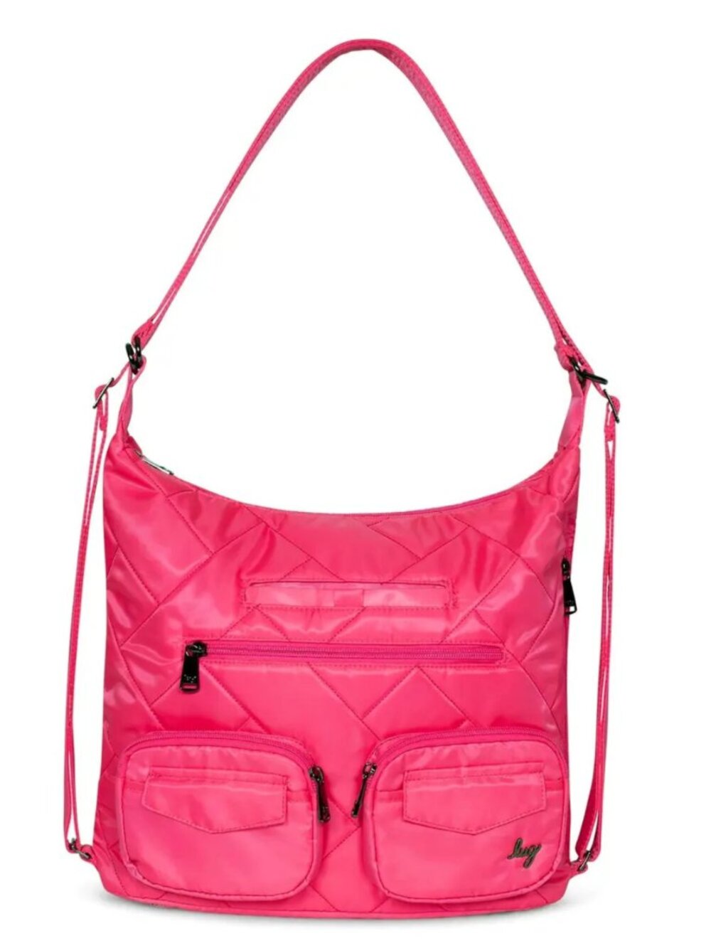 Lug Zipliner Convertible Hobo Bag in Pink